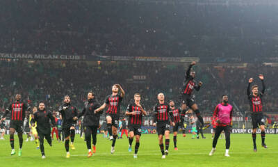 Il Milan esulta dopo una vittoria