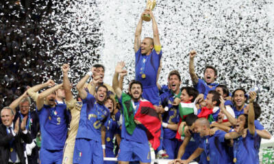 L'esultanza della Nazionale azzurra dopo il trionfo al Mondiale del 2006