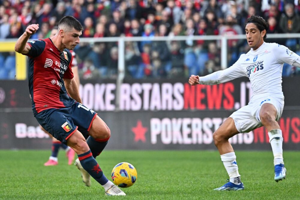 Genoa-Empoli 1-1, Cancellieri risponde a Malinovskyi