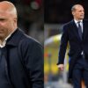 Arne Slot, allenatore del Liverpool; Max Allegri, ex allenatore della Juventus